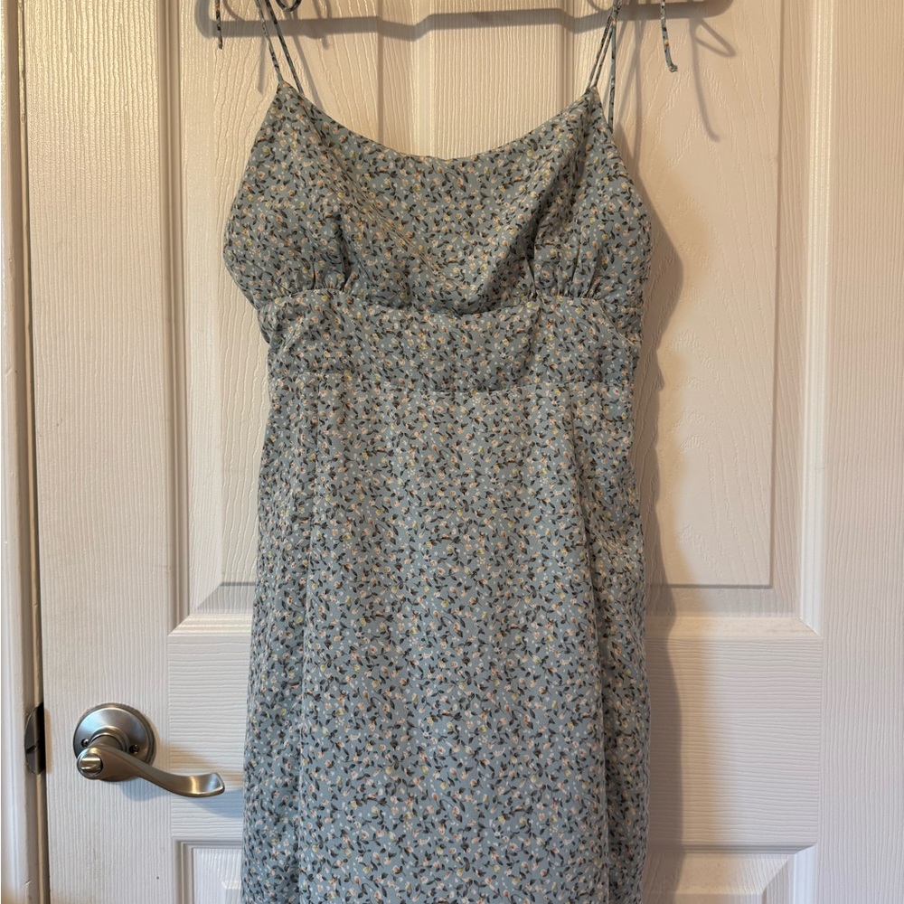 Blush Light Blue Floral Mini Dress